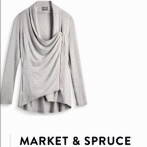 Market & Spruce Alan Asymmetrical Zip Cardigan